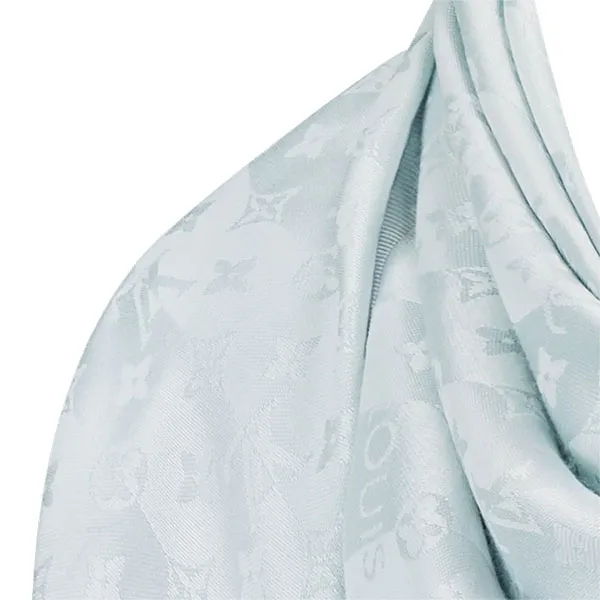 Khăn Nữ Louis Vuitton LV Monogram Rayures Shawl M77560 Màu Xanh Nhạt