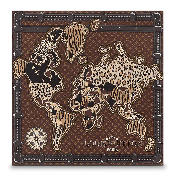 Khăn Louis Vuitton LV World Square M70775 Màu Nâu