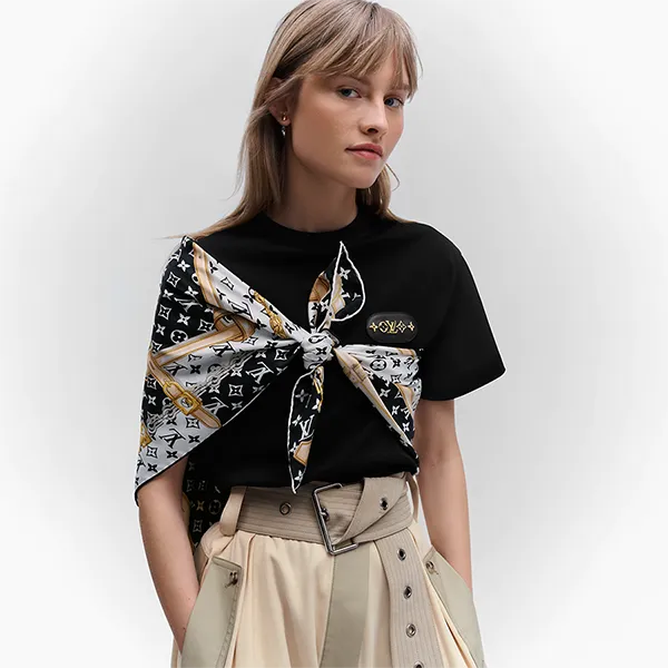Khăn Quàng Cổ Louis Vuitton LV Monogram Confidential Square M78667 Màu Trắng Đen