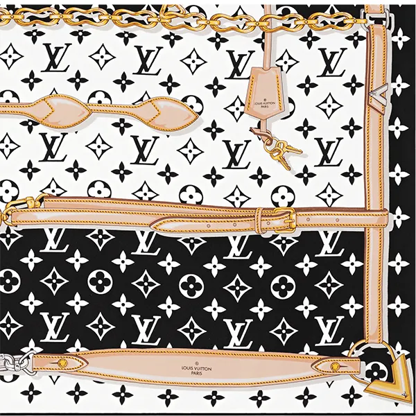 Khăn Quàng Cổ Louis Vuitton LV Monogram Confidential Square M78667 Màu Trắng Đen