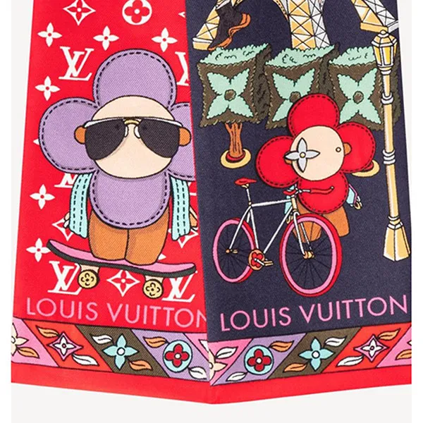Khăn Louis Vuitton LV Vivienne Square Bandeau Scarf M77403 Màu Đỏ Xanh - Thời trang - Vua Hàng Hiệu