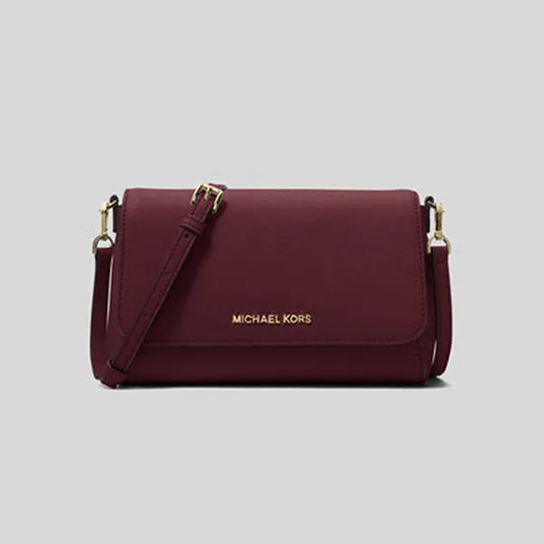 Túi Xách Michael Kors MK Medium Saffiano Leather Convertible Crossbody Bag Merlot 35T8GTTU2L Màu Đỏ Thẫm