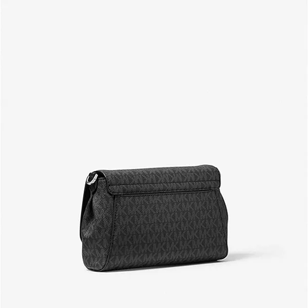 Túi Xách Michael Kors MK Medium Logo Convertible Crossbody Bag In Black 35S9STTC6B Màu Đen