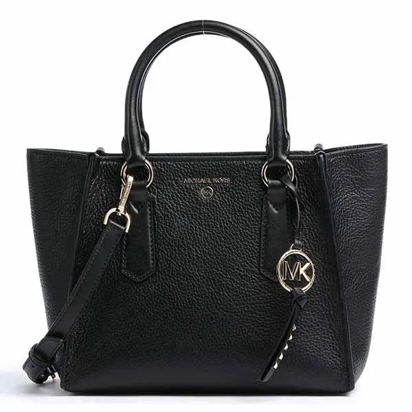 Túi Xách Michael Kors MK Kris Handbag Grained Cow Leather Black Màu Đen