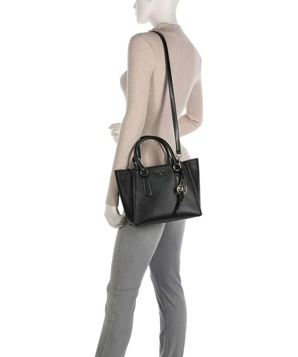 Túi Xách Michael Kors MK Kris Handbag Grained Cow Leather Black Màu Đen