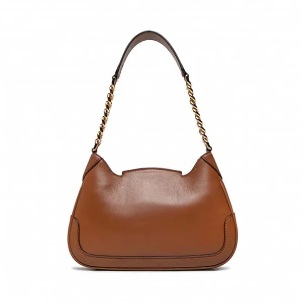 Túi Xách Michael Kors MK Hally Small Leather Shoulder Bag Màu Nâu