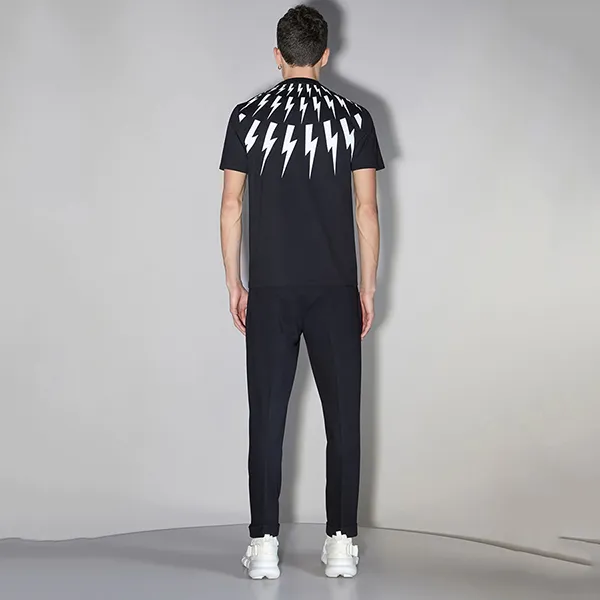 Áo Phông Neil Barrett Felix The Cat Thunderbolt Fair Isle T-Shirt BJT014D-R29S Màu Đen - Thời trang - Vua Hàng Hiệu