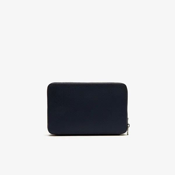 Túi Lacoste Men's Chantaco Piqué Leather Zip Pouch Navy