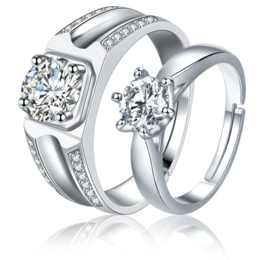 Nhẫn bạc nam kim cương nhân tạo trắng NNA009 - Bạc Tiểu Phương