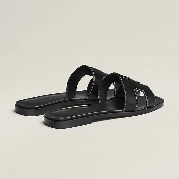 Dép Nữ Hermès Oran Black Sandal Màu Đen Size 38