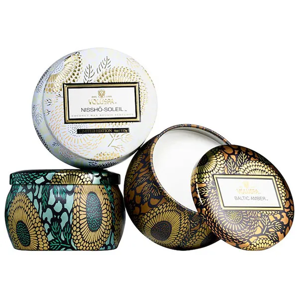 Bộ Nến Mini Voluspa Candle Set - Nissho-Soleil, Baltic Amber, French Cade & Lavender - Nến thơm - Vua Hàng Hiệu