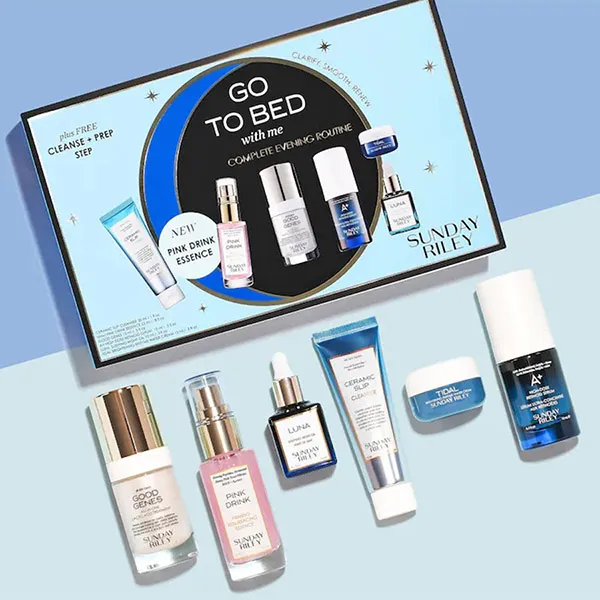 Set Dưỡng Da Sunday Riley Go To Bed With Me Complete Anti-Aging Night Routine Set 6 Món - Mỹ phẩm - Vua Hàng Hiệu