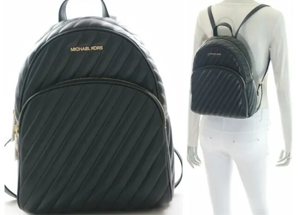 Balo Michael Kors MK Abbey Quilted Leather Backpack Màu Đen - 3