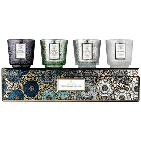 Bộ Nến Mini Voluspa Pedestal Cool Tones Candle Set - Nến thơm - Vua Hàng Hiệu