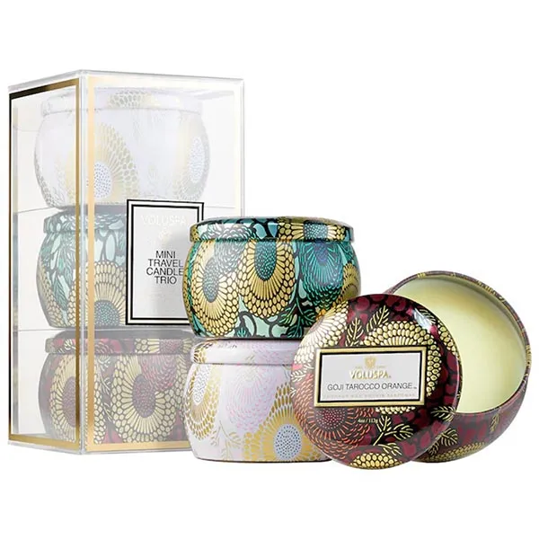 Bộ Nến Mini Voluspa Candle Trio - French Cade, Goji & Lychee - Nến thơm - Vua Hàng Hiệu