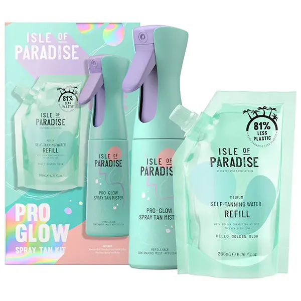Bộ Sản Phẩm Làm Đều Màu Da Isle Of Paradise Pro Glow Spray Tan Kit Set 2 Món - Mỹ phẩm - Vua Hàng Hiệu