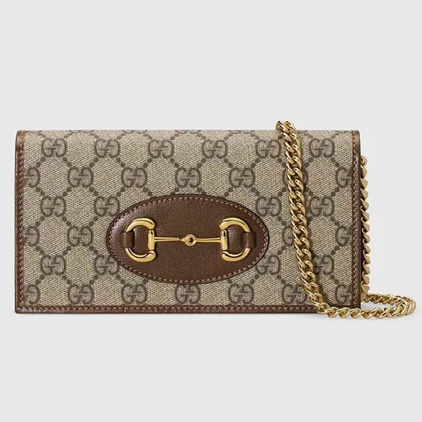 Túi Xách Gucci Horsebit 1955 Wallet With Chain Màu Nâu Đậm - Túi xách - Vua Hàng Hiệu