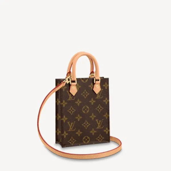 Túi Xách Nữ Louis Vuitton LV Petit Sac Plat M69442 Màu Nâu