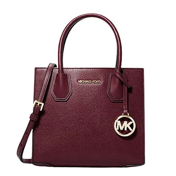 Túi Xách Michael Kors MK Mercer Medium Pebbled Leather Crossbody Bag Màu Đỏ