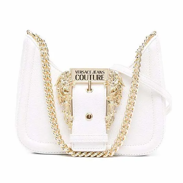 Túi Xách Versace Jeans Couture White Baroque Buckle Shoulder Bag Màu Trắng