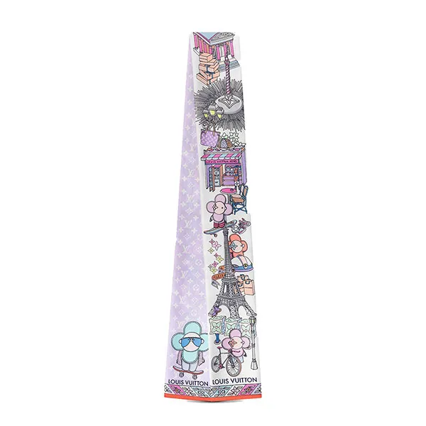 Khăn Louis Vuitton LV Vivienne Square Mauve Bandeau Wrap Màu Trắng Tím