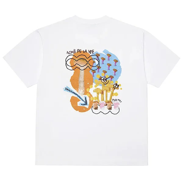 Áo Phông Acmé De La Vie ADLV Mushroom Collage Short Sleevet-Shirt White Màu Trắng Size 1