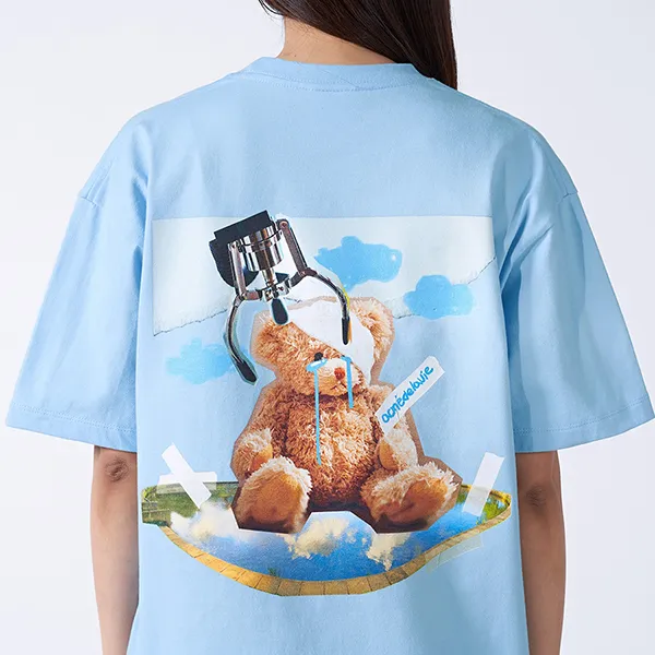Áo Phông Acmé De La Vie ADLV Tshirt Teddy Bear Doll Collage Short Sleevet-Shirt Sky Màu Xanh Blue