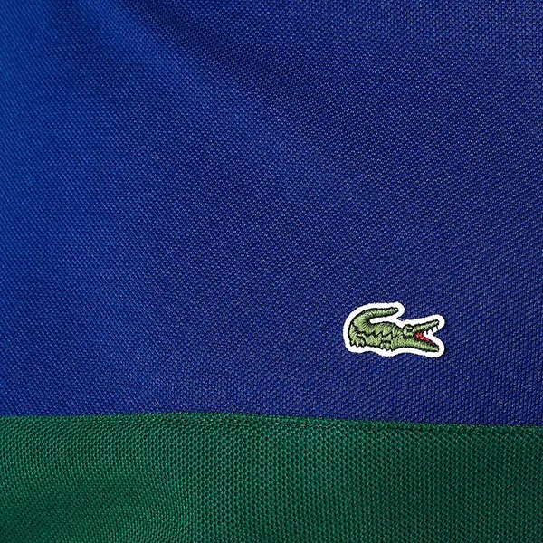 Áo Phông Nam Lacoste Heritage Erkek Regular Fit Bisiklet Yaka Renk Bloklu Mavi T-Shirt Phối Màu - Thời trang - Vua Hàng Hiệu