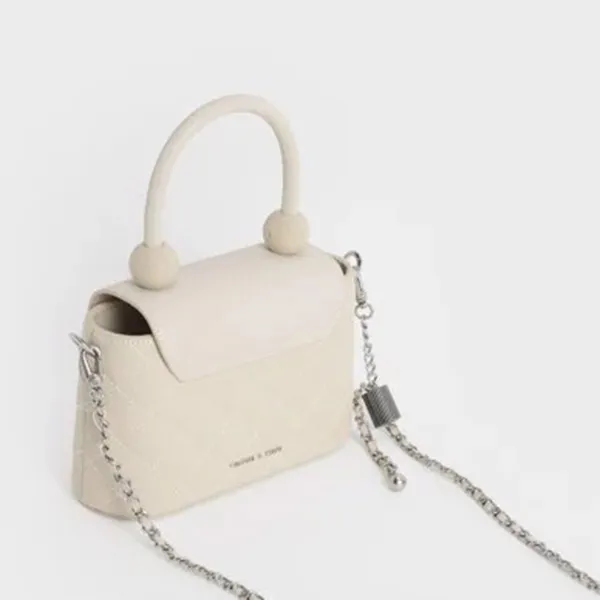 Túi Xách Tay Nữ Charles & Keith CNK 50701121 Màu Trắng