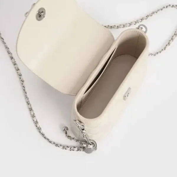 Túi Xách Tay Nữ Charles & Keith CNK 50701121 Màu Trắng