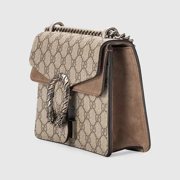 Túi Đeo Chéo Gucci Dionysus GG Supreme Mini Beige Leather Màu Be