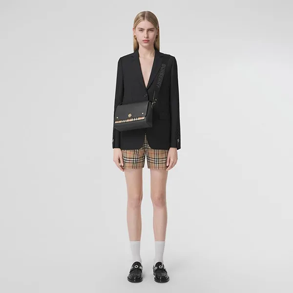 Túi Đeo Chéo Nữ Burberry Medium Vintage Check Note Black Crossbody Bag Màu Đen - Túi xách - Vua Hàng Hiệu