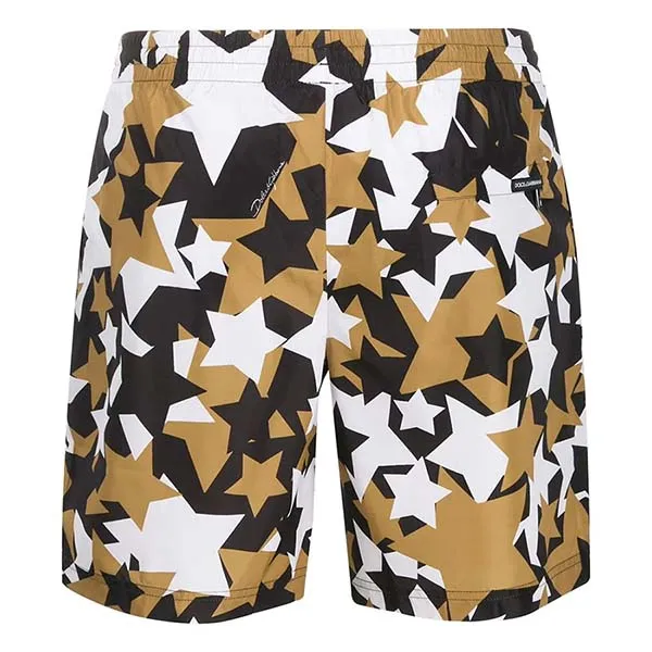 Quần Shorts Nam Dolce & Gabbana D&G Com Estampa De Estrelas M4A13T HSMH2 Màu Đen Vàng
