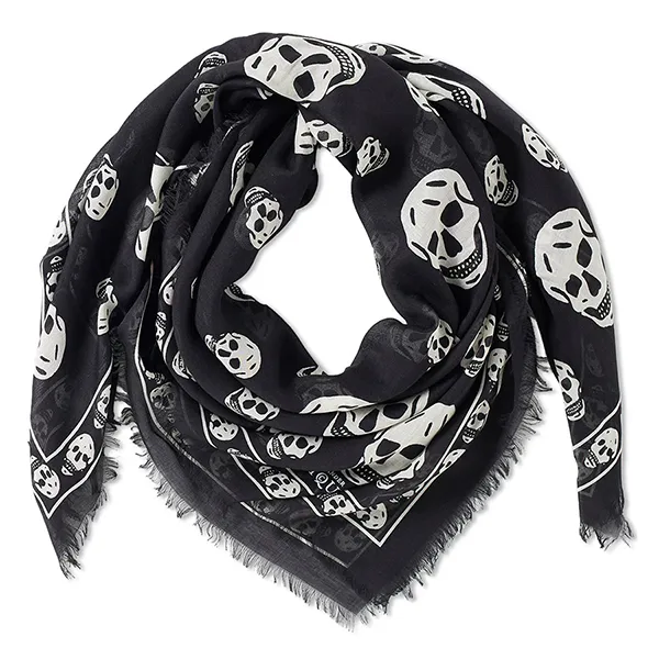 Khăn Quàng Cổ Nam Alexander Mcqueen Men's Black Foulard Skull Scarf Màu Đen - Thời trang - Vua Hàng Hiệu