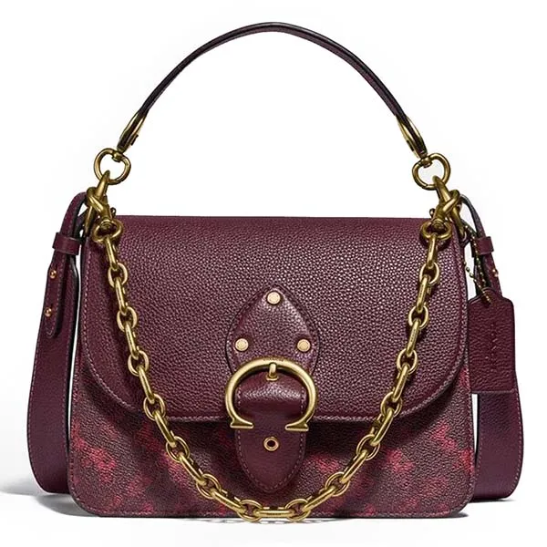 Túi Đeo Vai Coach Beat Shoulder Bag With Horse And Carriage Print 4594 Màu Đỏ Nâu