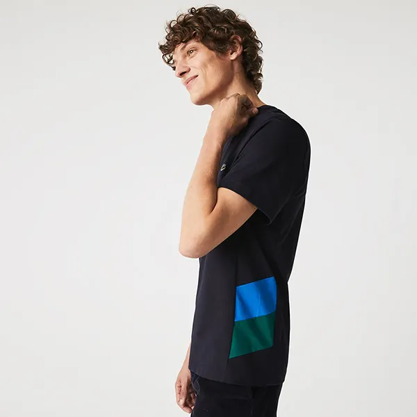 Áo Phông Lacoste Men’s Crew Neck Colorblock Panels Cotton T-Shirt Màu Xanh Navy Size M - Thời trang - Vua Hàng Hiệu