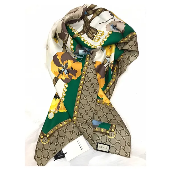Khăn Quàng Cổ Gucci New GG Floral Summer Silk Shawl Wrap 90 Phối Màu - Thời trang - Vua Hàng Hiệu