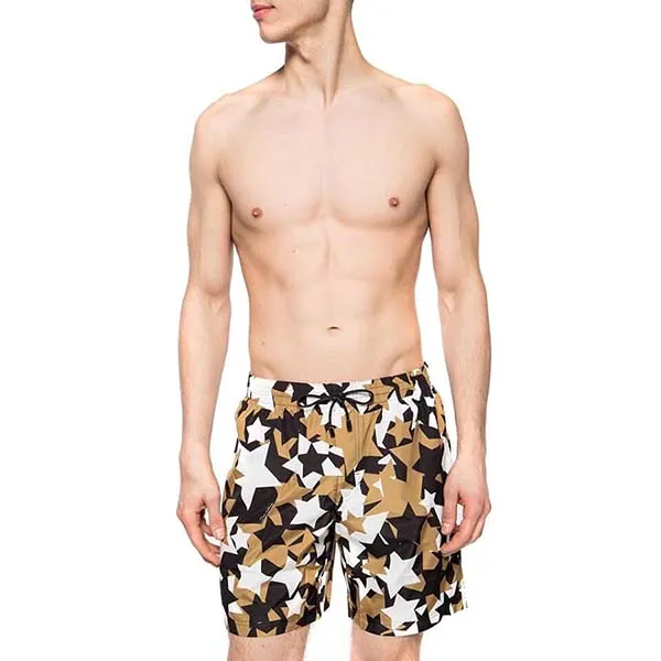 Quần Shorts Nam Dolce & Gabbana D&G Com Estampa De Estrelas M4A13T HSMH2 Màu Đen Vàng