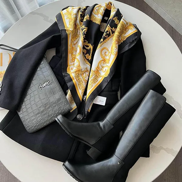 Khăn Quàng Cổ Versace Silk Gold Baroque Large Square Phối Màu - Thời trang - Vua Hàng Hiệu
