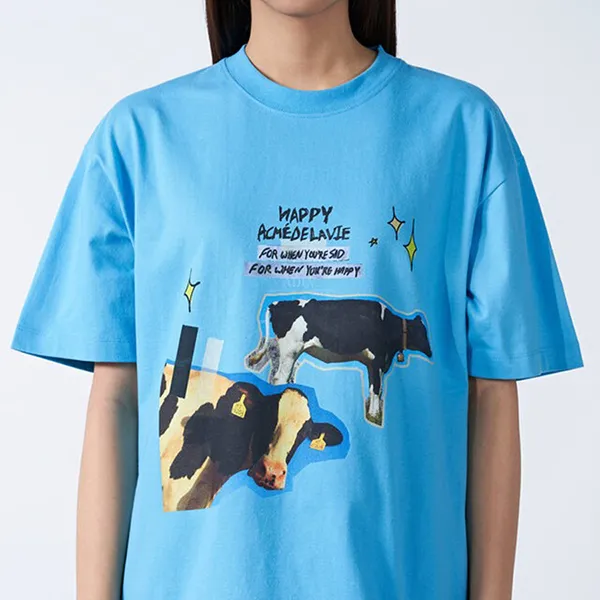 Áo Phông Acmé De La Vie ADLV Milk Cow Short Sleeve T-Shirt Skyblue Màu Xanh Blue - Thời trang - Vua Hàng Hiệu