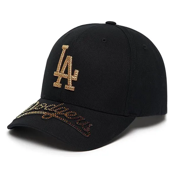 Mũ MLB Gradient Crystal Lettering Structure Ball Cap LA Dodgers 3ACP0431N-07GOS Màu Đen
