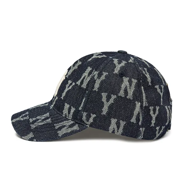 Mũ MLB Monogram Denim Jacquard New York Yankees 3ACPMD21N-50BLS Màu Xám Xanh