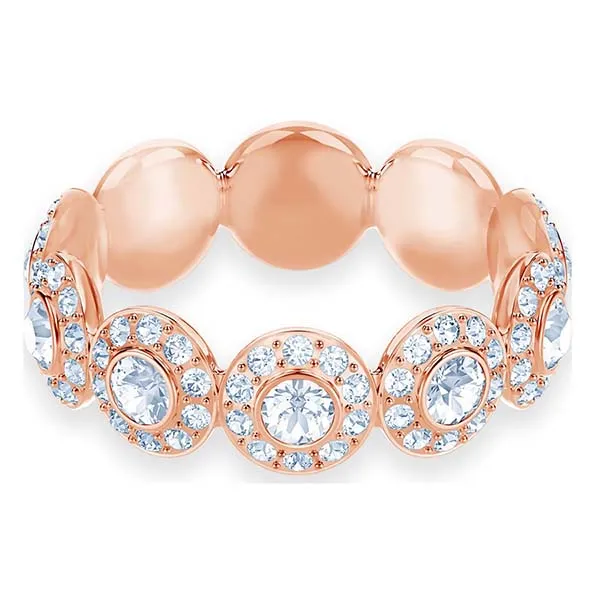Nhẫn Swarovski Angelic Ring Round Cut, White, Rose Gold-Tone Plated Màu Vàng Hồng Size 52 - Trang sức - Vua Hàng Hiệu