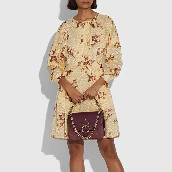 Túi Đeo Vai Coach Beat Shoulder Bag With Horse And Carriage Print 4594 Màu Đỏ Nâu