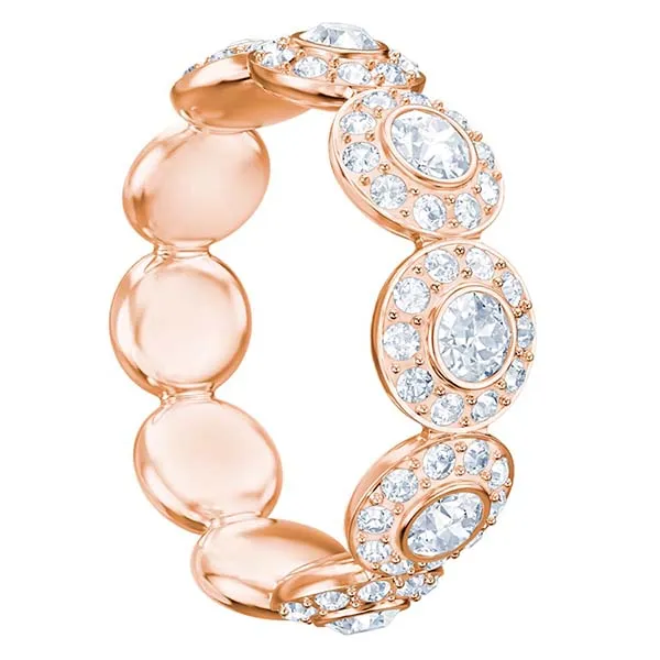 Nhẫn Swarovski Angelic Ring Round Cut, White, Rose Gold-Tone Plated Màu Vàng Hồng Size 52 - Trang sức - Vua Hàng Hiệu