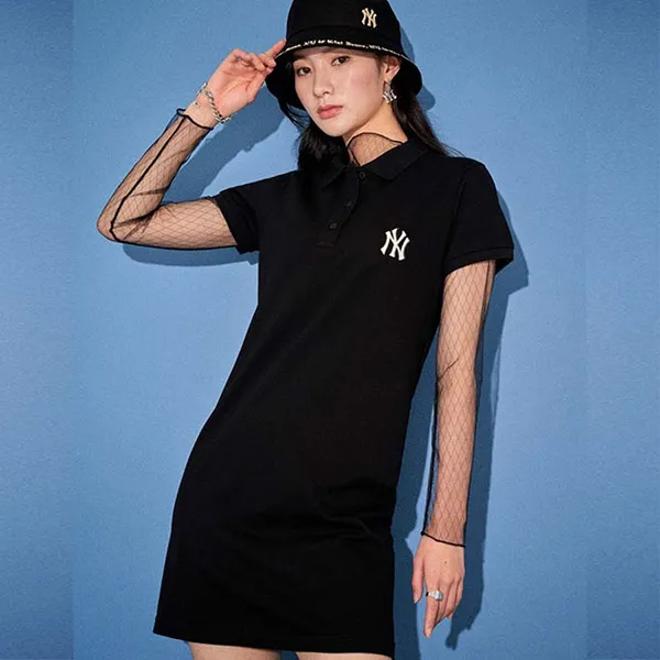 Váy Polo MLB Collar Slim Fit New York Yankees 31OP12131-50L Màu Đen