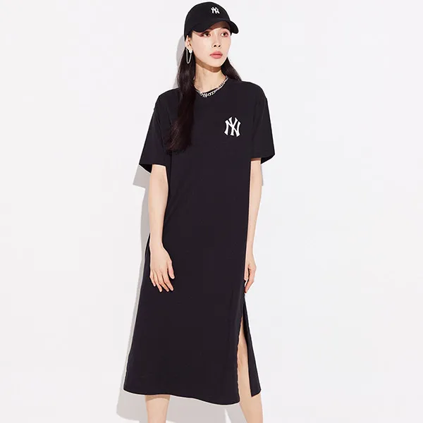 Váy MLB Basic Long T-Shirt Dress New York Yankees 3FOP00523-50BKS Màu Đen Size S
