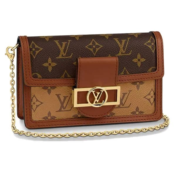 Túi Đeo Chéo Nữ Louis Vuitton LV Dauphine Chain Wallet Monogram Bag M68746 Màu Nâu - Túi xách - Vua Hàng Hiệu