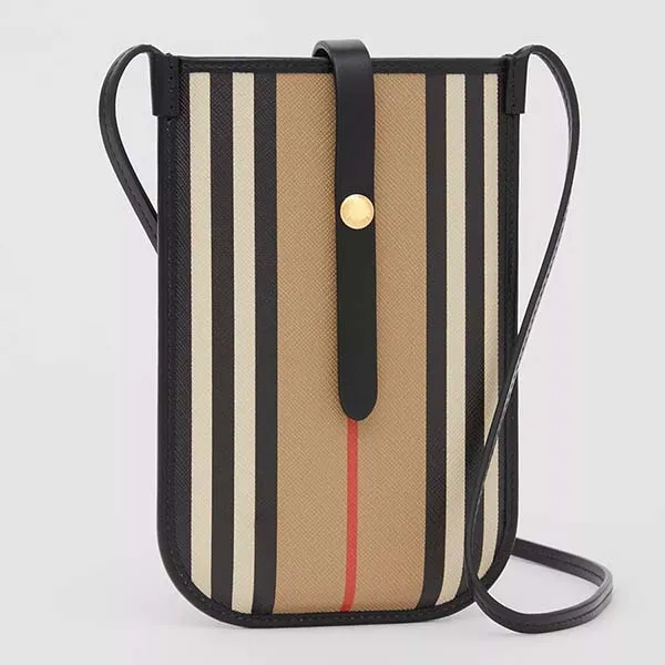 Túi Đeo Chéo Burberry Icon Stripe E-canvas Anne Phone Case with Strap Phối Màu Be Nâu