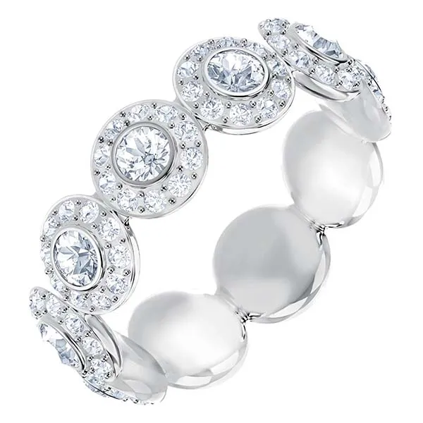 Nhẫn Swarovski Angelic Ring Round Cut, White, Rhodium Plated Màu Bạc Size 58